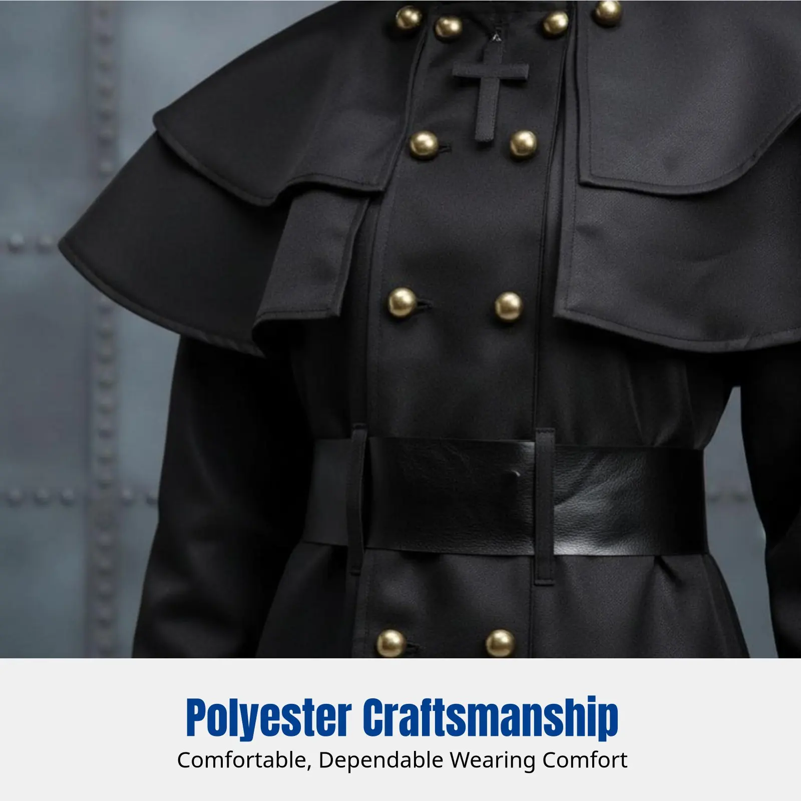 

Steampunk Medieval Plague Doctor Costume, Halloween Adult Cosplay, Black Crow Beak Mask