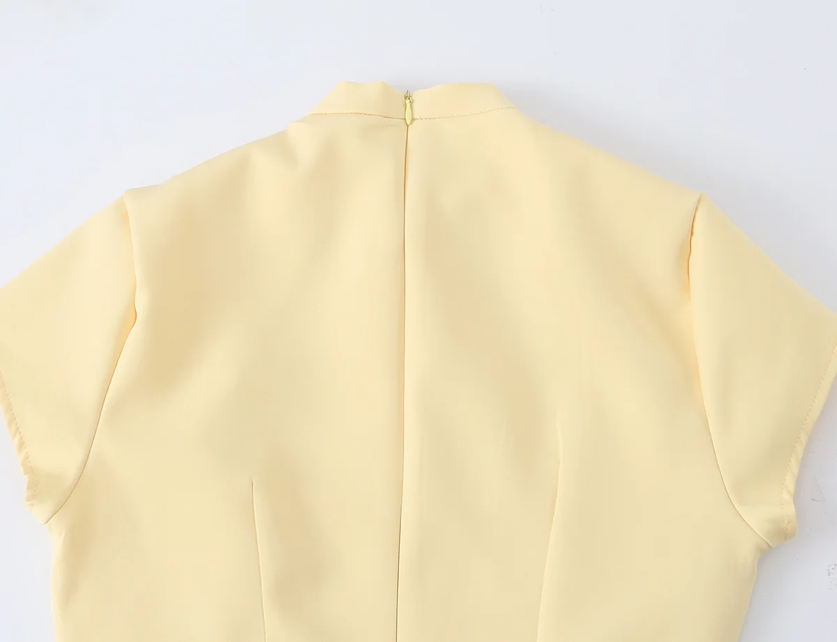 HH Damenmode Elegantes Kurzarm-Minikleid Schickes Schleifenkragen-Kleid mit Schnürung Gepunktetes Figurbetontes Kleid Sommer 2026 Strandparty Sexy Kleid – Detail 19