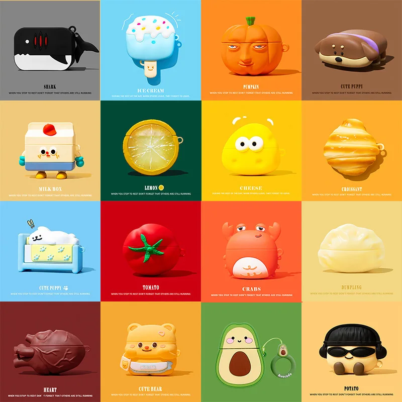 ثلاثية الأبعاد الآيس كريم جرو غطاء الكرتون ل AirPods 4 حافظة لطيف حقيبة سماعة الاذن ل AirPods Pro 2 شحن غطاء ل AirPods 4 3 2 1 #1