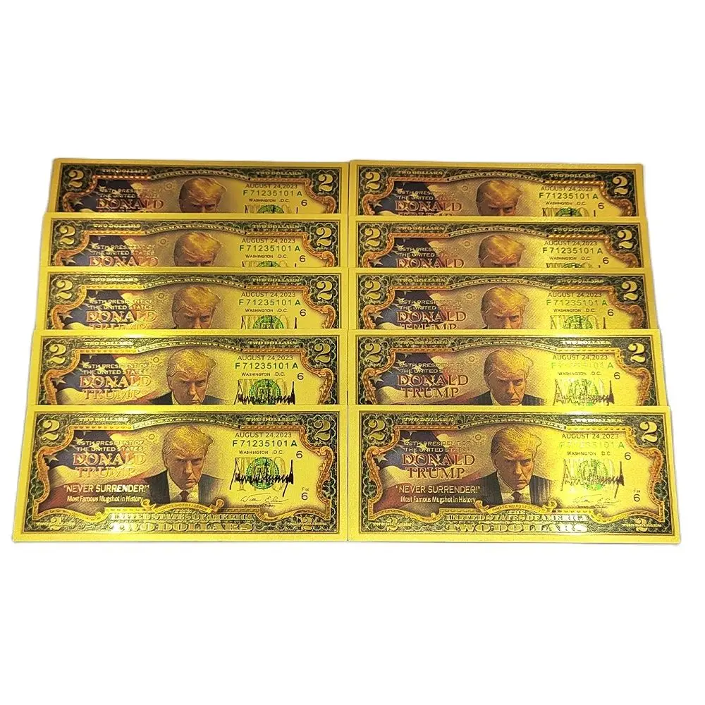 2024 Make America Great Again Card Shooting Makes Me Stronger Donald Trump 100 US Dollar 24K Gold Banknote