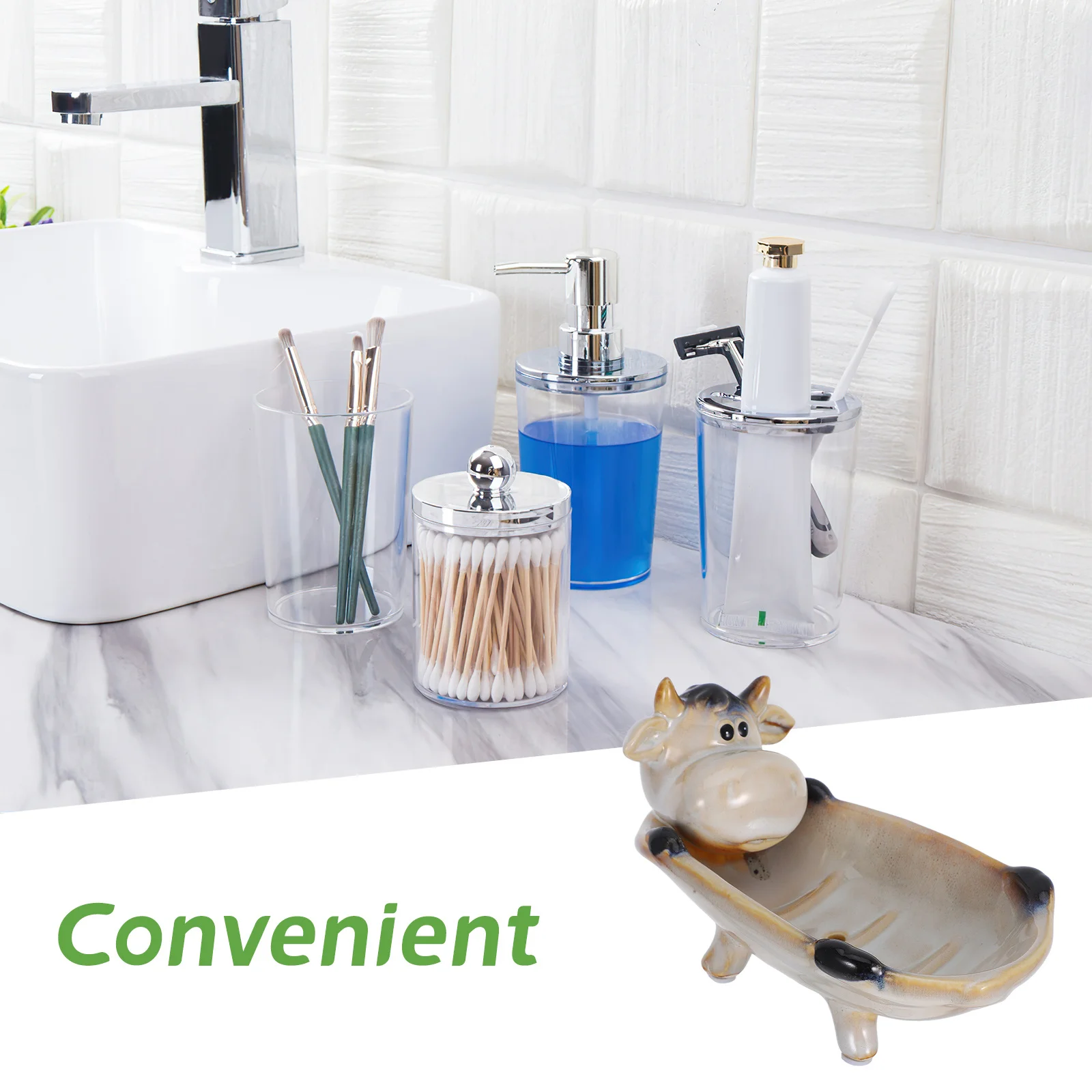 

Ceramic Soap Container Adorable Animal Design Dish Tray Bathroom Accessories Keep Soap Clean Dry Bathroom Supplies