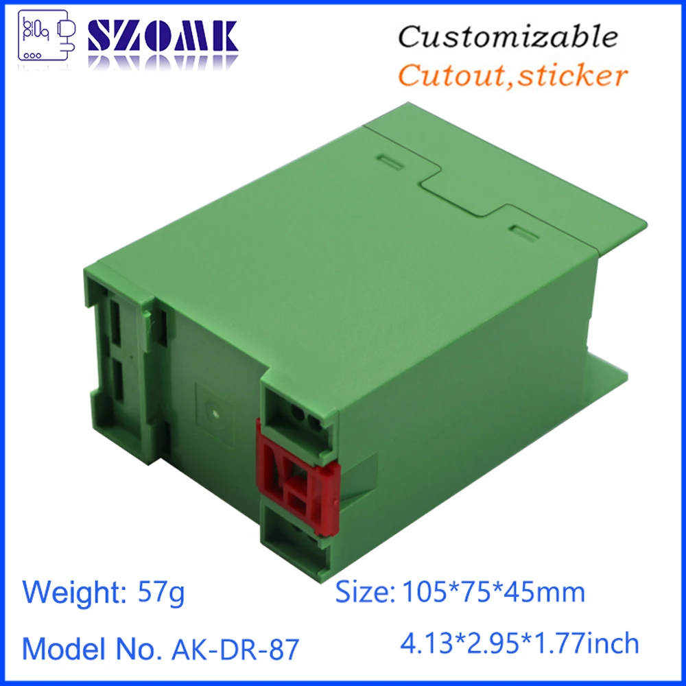 ABS Plastic Din Rail Enclosures flame retardant material UL-94-V0 105*75*45 mm Industrial Control Electronic Box with Clips