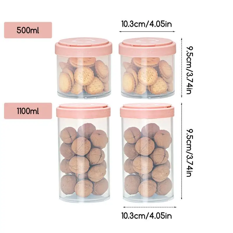 4pcs Airtight Food Storage Container Set For Flour Cereal Spaghetti Pasta Large Airtight Leakproof Dry Food Sugar Dispenser Jar