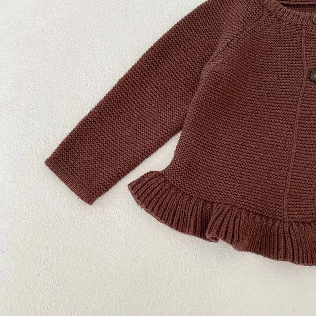Autumn and Winter Female Baby Knitted Fungus Edge Set Sweater Cardigan+Pants Two-Piece Set, Purchased Separately 3