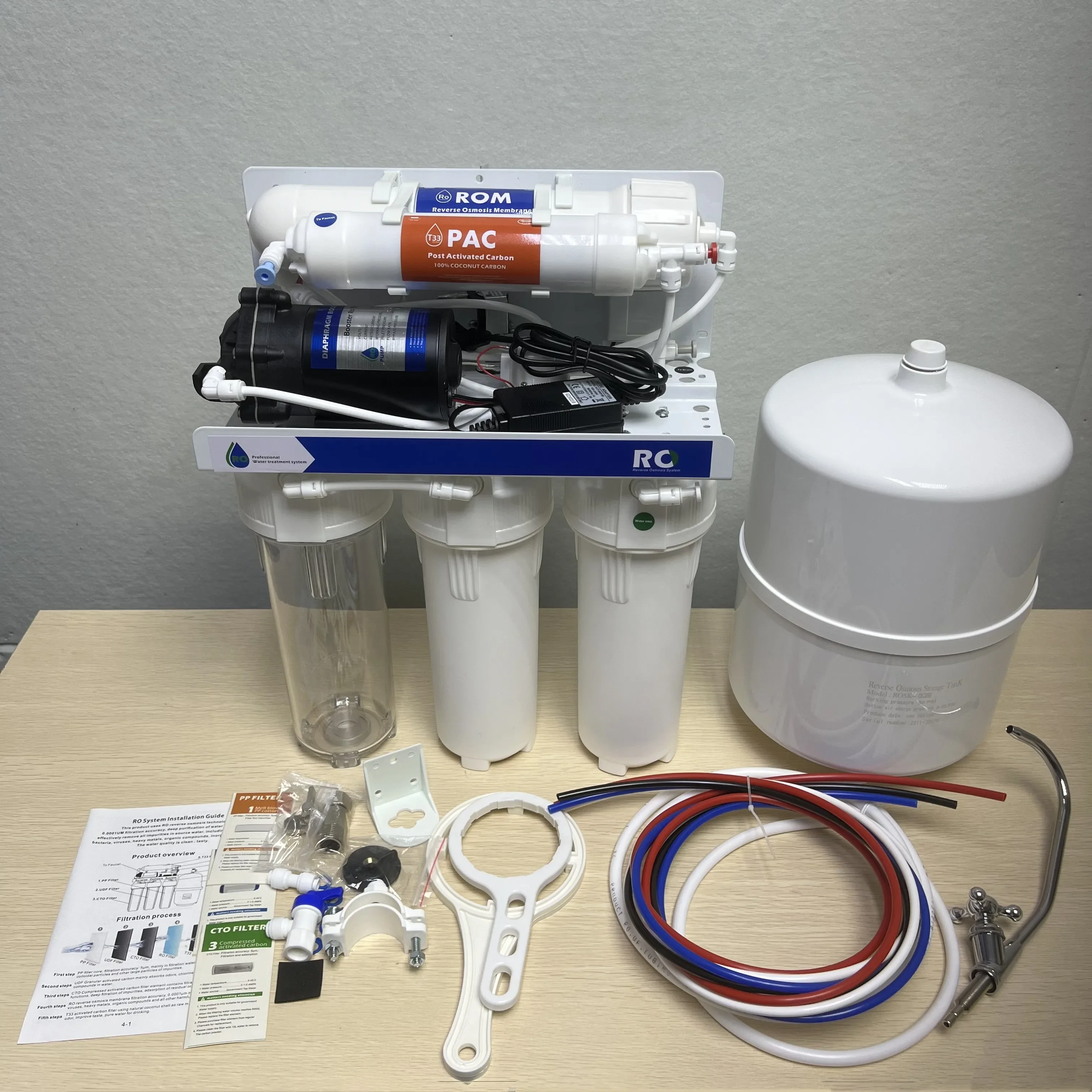 Factory Custom RO Water Purifier 5-Stage 75GPD Reverse Osmosis Water Filtration System for Home and Hotel Use