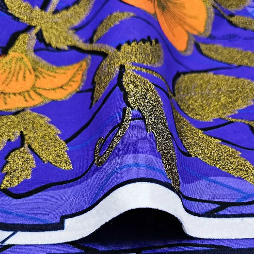 Modischer, hochwertiger niederländischer Wachsdruckstoff, goldener Glitzer-Wachsdruckstoff, 6 Yards pro Stück – Detail 2