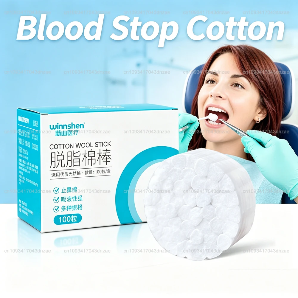 

Disposable 100pcs/box Sterile Nose Blood Stop Bobbin Child Nose Bleeding Runny Nose Spray Cotton Roll Children Big People