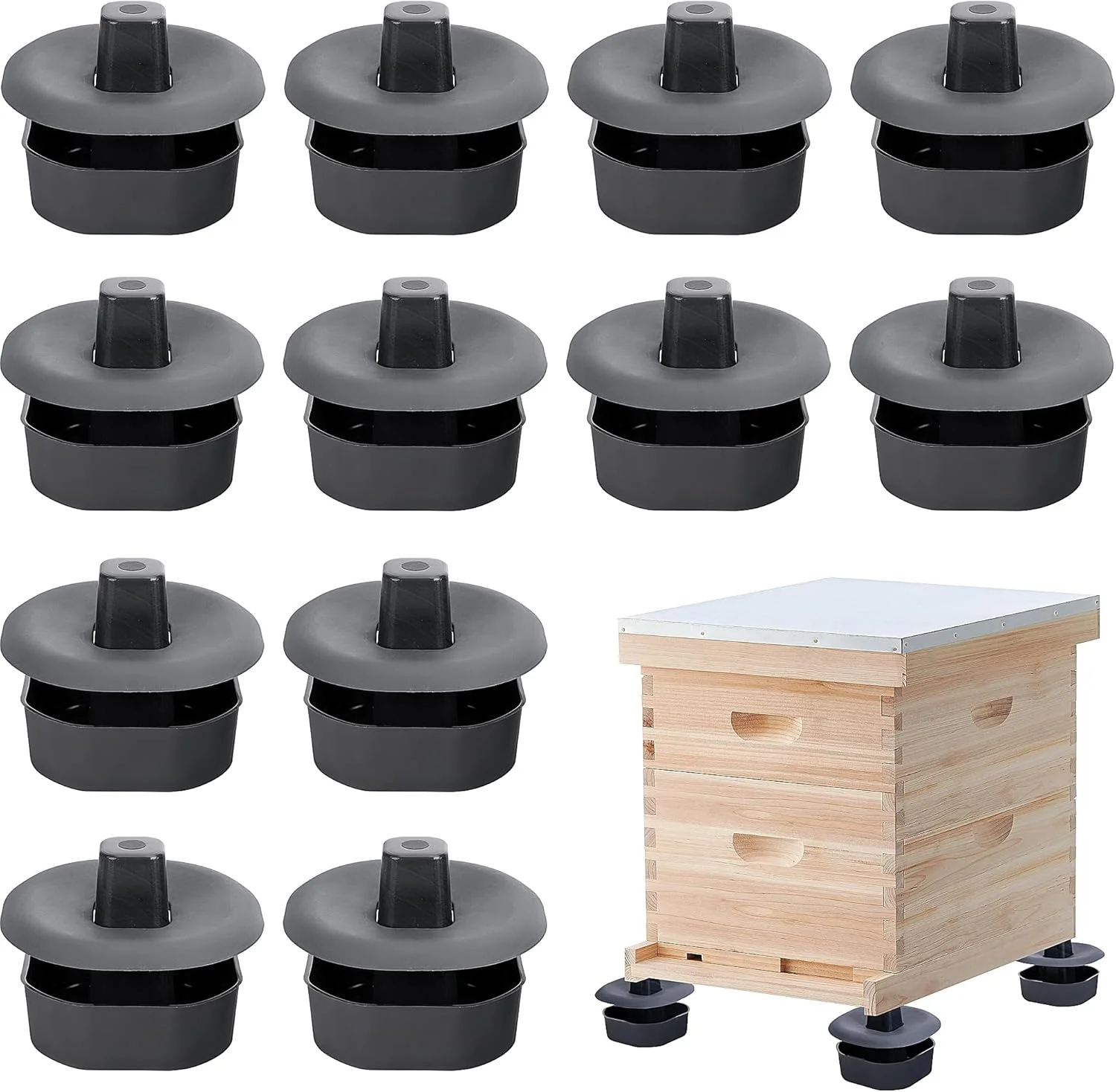 4Pcs Waterproof Anti Ant Beehive Stand Tray Insect Proof Bee Hive Foot Support Water Trough Base