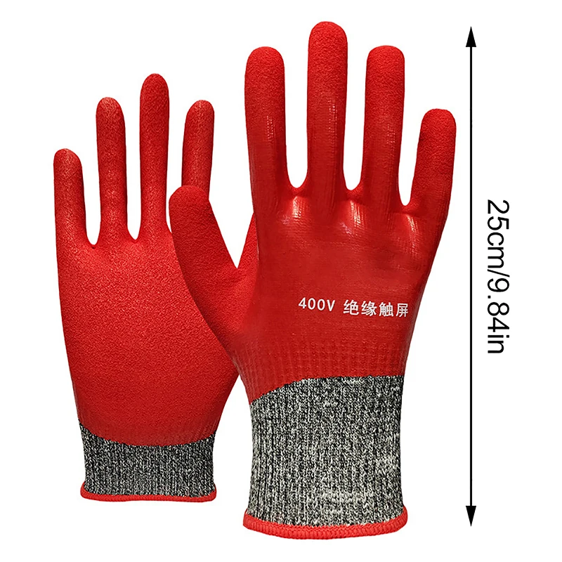 Электрические изоляционные перчатки, выдерживающие напряжение 400 В, Резиновые изоляционные перчатки для сенсорных экранов, промышленные