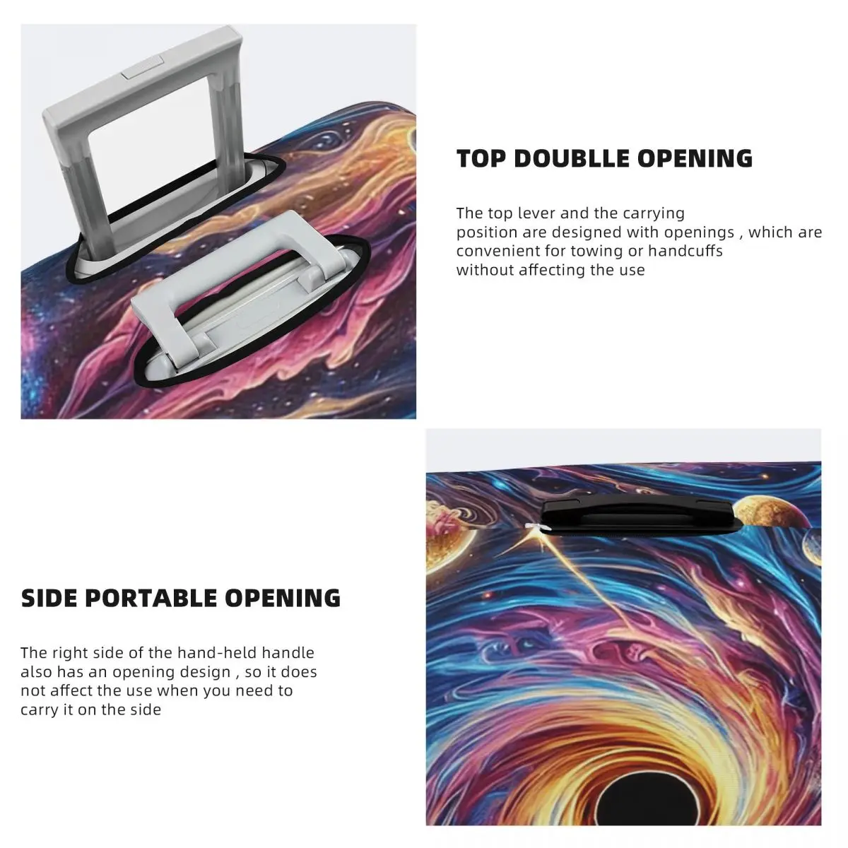 18-32인치용 은은한 소용돌이 모양 여행 가방 커버 보호 탄성 여행용 수하물 보호 커버