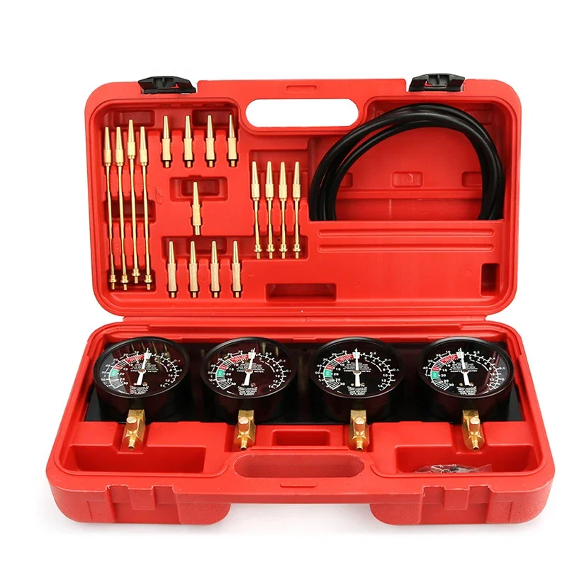 Four Cylinder Motorcycle Carburetor Balancer Tools Kit With Rubber Hose Fuel Vacuum Synchronizer Balancer Meter For Auto Repair