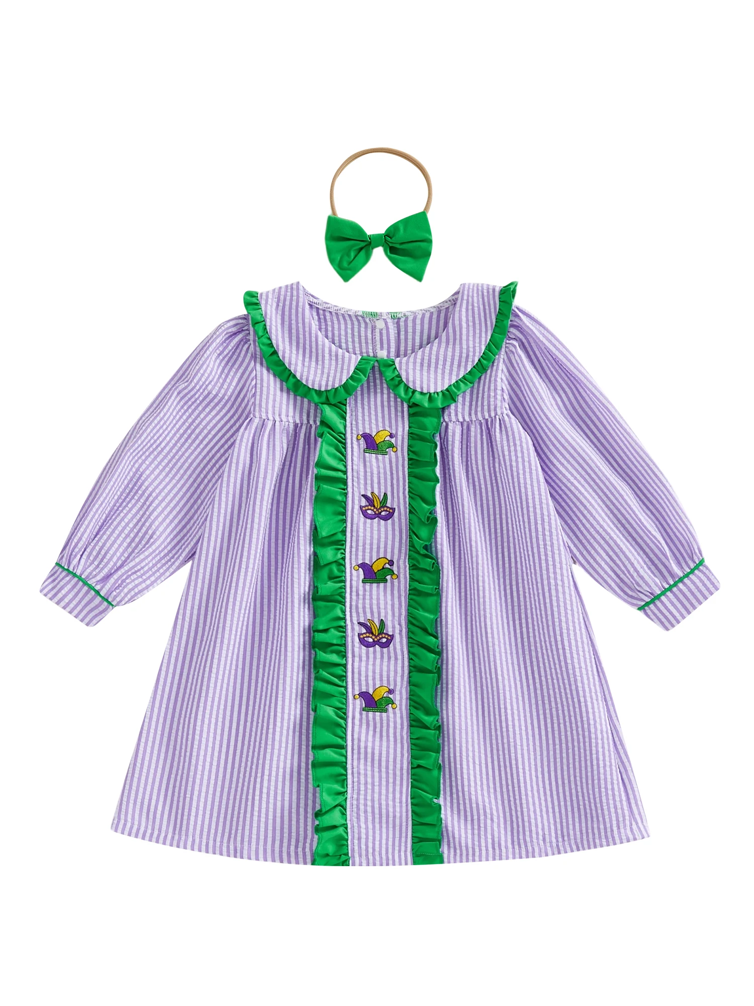 

Пасхальный наряд для маленьких мальчиков с шапкой с заячьими ушками, комплект из 2 предметов, полосатый комбинезон с длинными рукавами и галстуком-бабочкой, галстуком-бабочкой