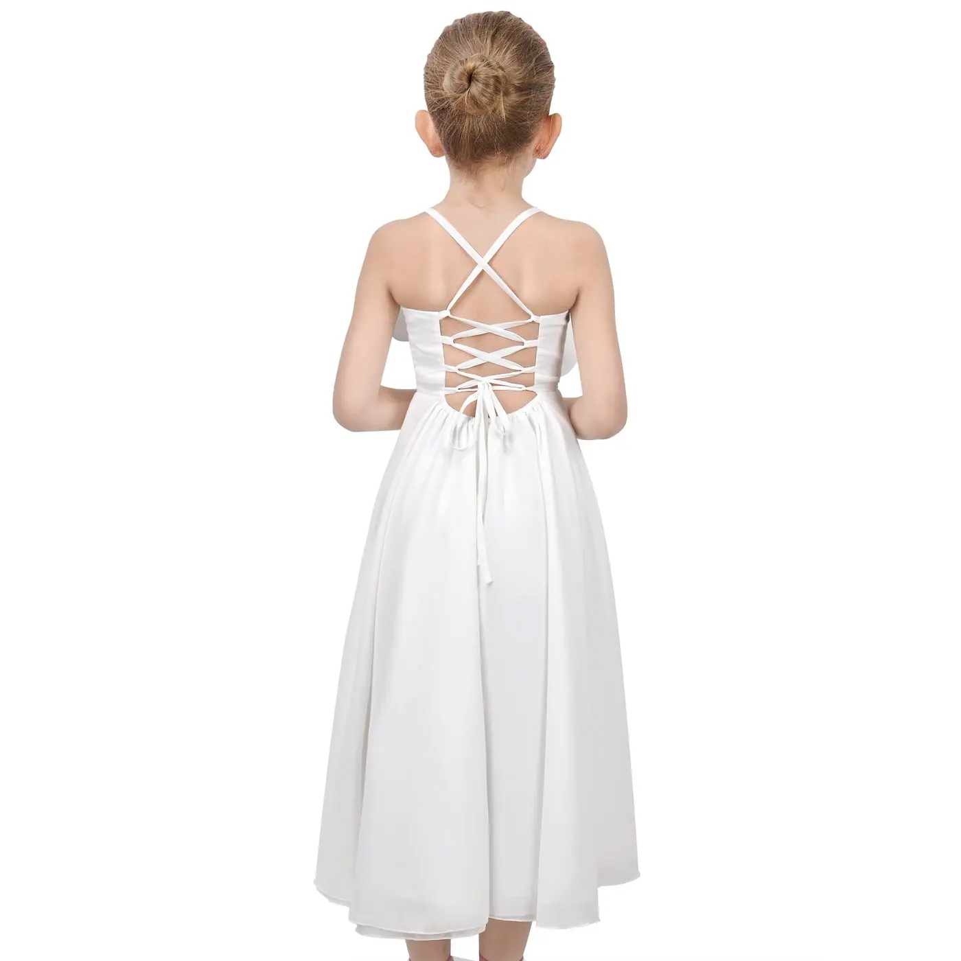 Flower Girls Dress Criss Cross Formal Wedding Event Communion Pageant