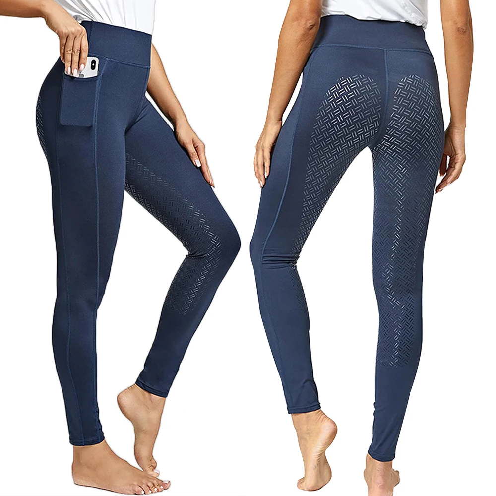 Damen Vollsitz-Reit strumpfhose Active Silicon Grip Reit strumpfhose Reithose mit Gürtels ch laufen und Tasche