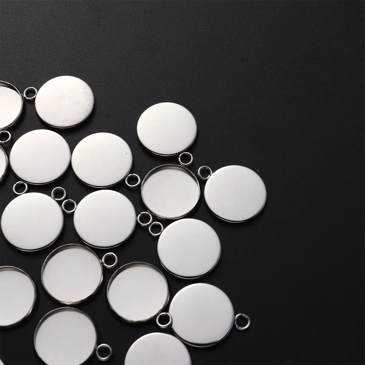 

50 шт. 14-мм подвески-рамки из нержавеющей стали для рукоделия, аксессуары для проектов DIY, 16 мм внешний диаметр, 14 мм внутренний диаметр, уникальная форма для ожерелий