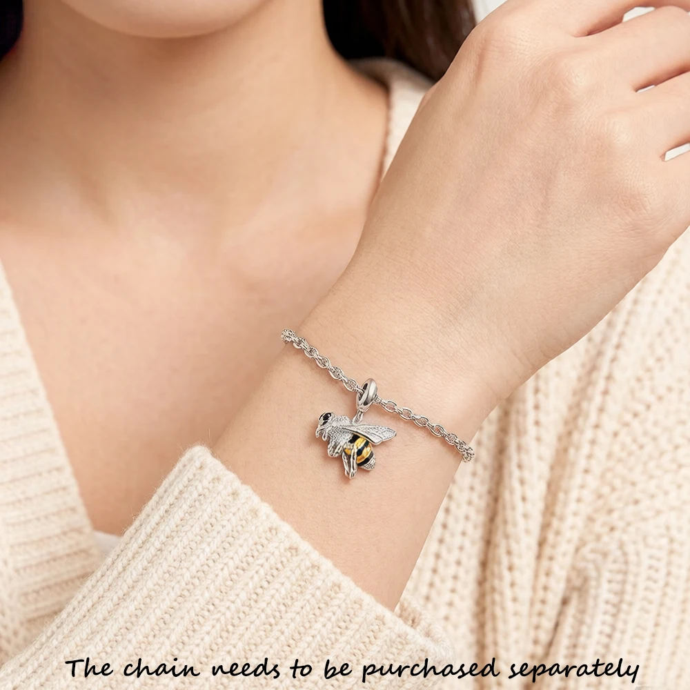Real 925 Sterling Silver Fashion Jewelry Lovely Honey Bee Pendant Charm For Women Drop Shipping Wholesale