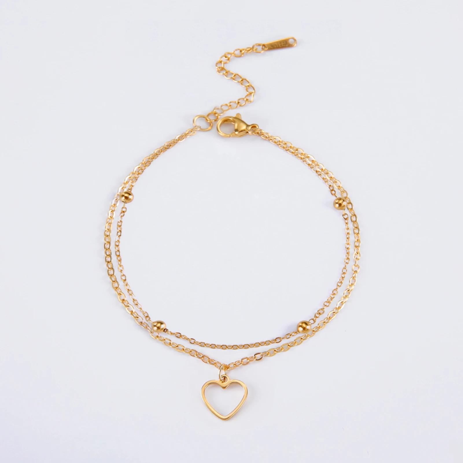 Kkjoy Einfache Edelstahl Silber Farbe Hohl Liebe Herz Weibliche Fußkettchen für Frauen Bein Armband Kette Schmuck Geschenk Für Mädchen – Detail 13