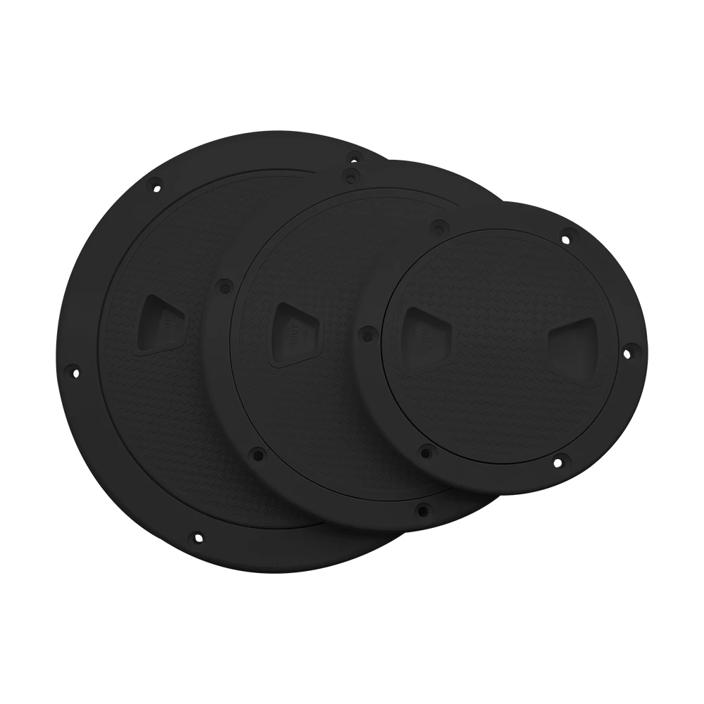 

ABS Plastic 4/6/8 inch Black Round Boat Out Deck Plate Inspection Access Hatch Cover Deck Plate Non Slip for RV Yacht Marine