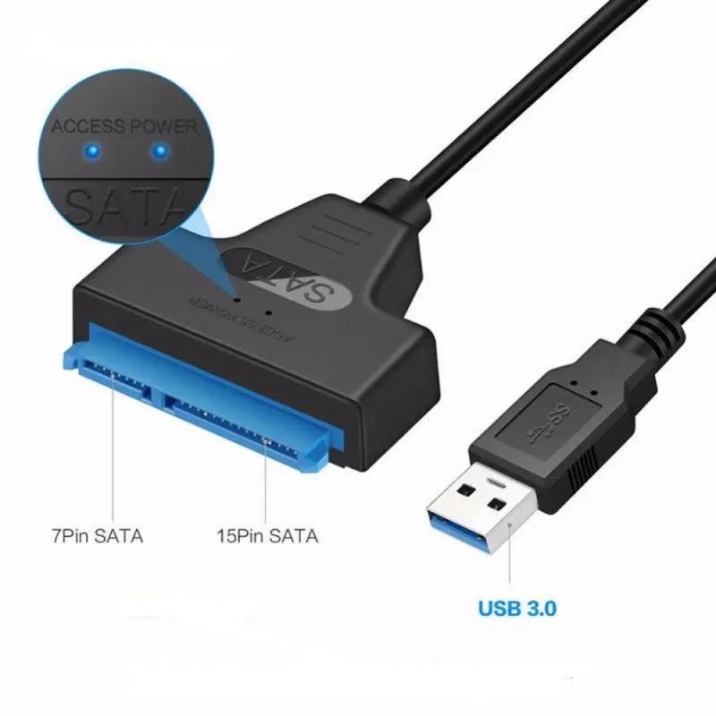 

SATA to USB 3.0 / 2.0 Cable Up to 6 Gbps for 2.5 Inch External HDD SSD Hard Drive SATA 3 22 Pin Adapter USB 3.0 to Sata III Cord