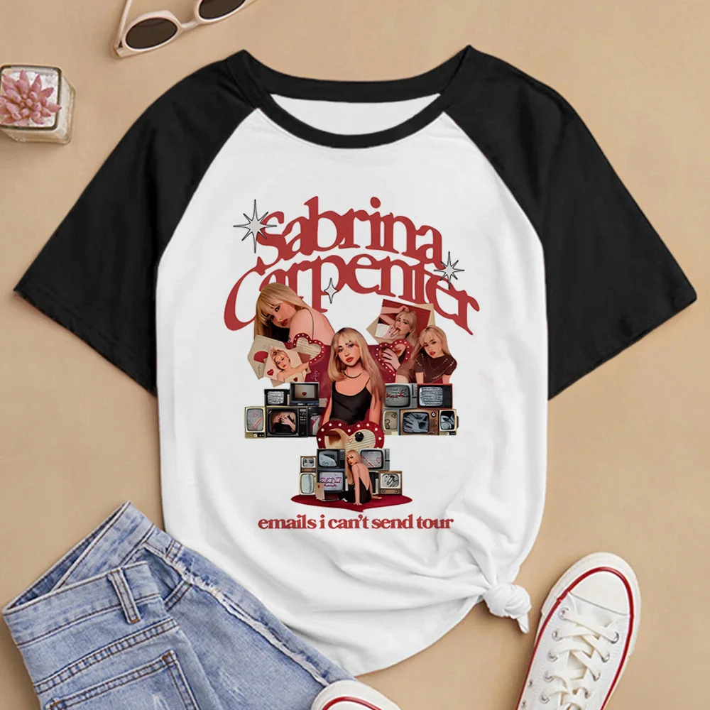 Sabrina Carpenter tshirt women Y2K summer manga t shirt girl streetwear funny clothing