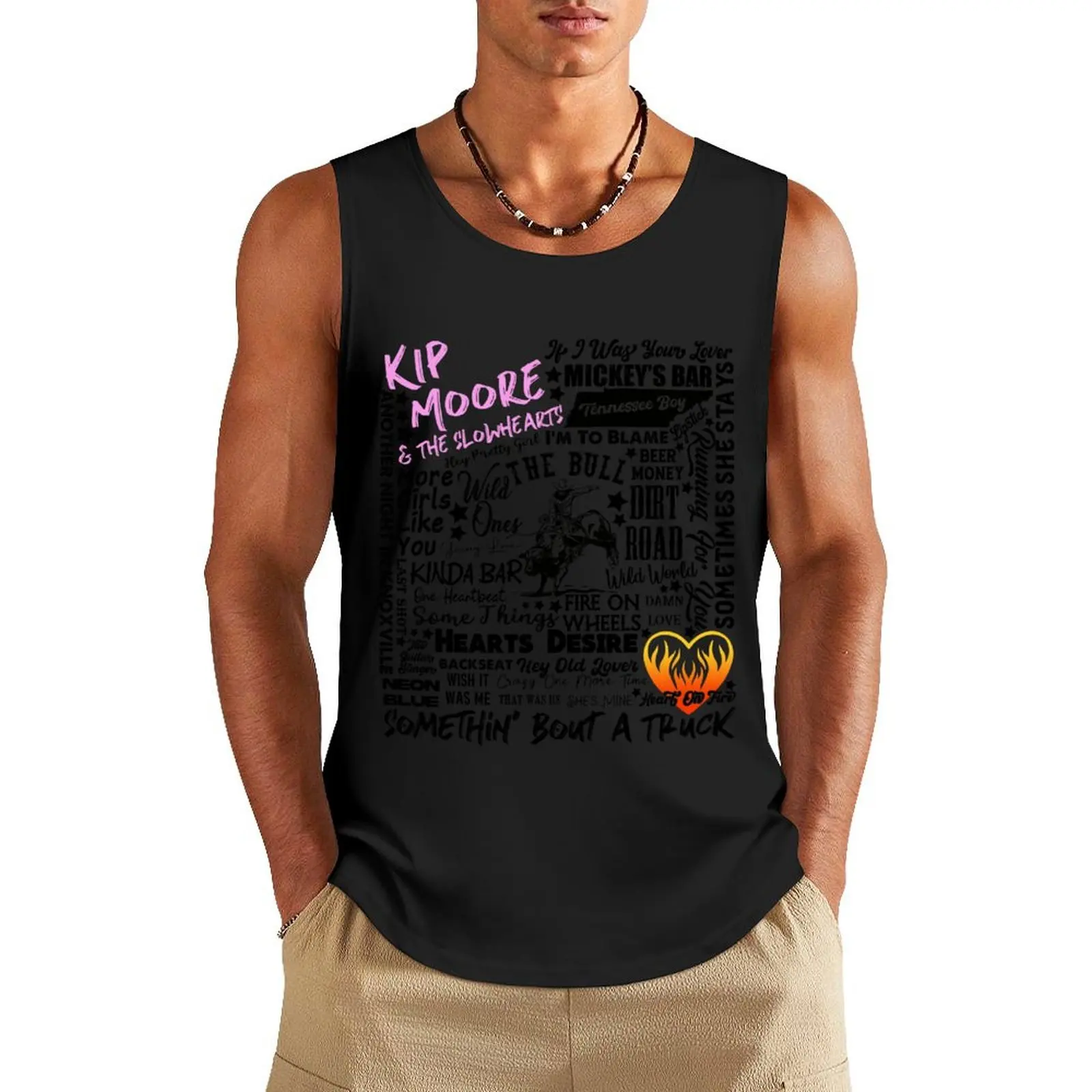 

Kip Moore, Song Title, Word Art Collage Tank Top Gym T-shirts for men muscle t-shirt