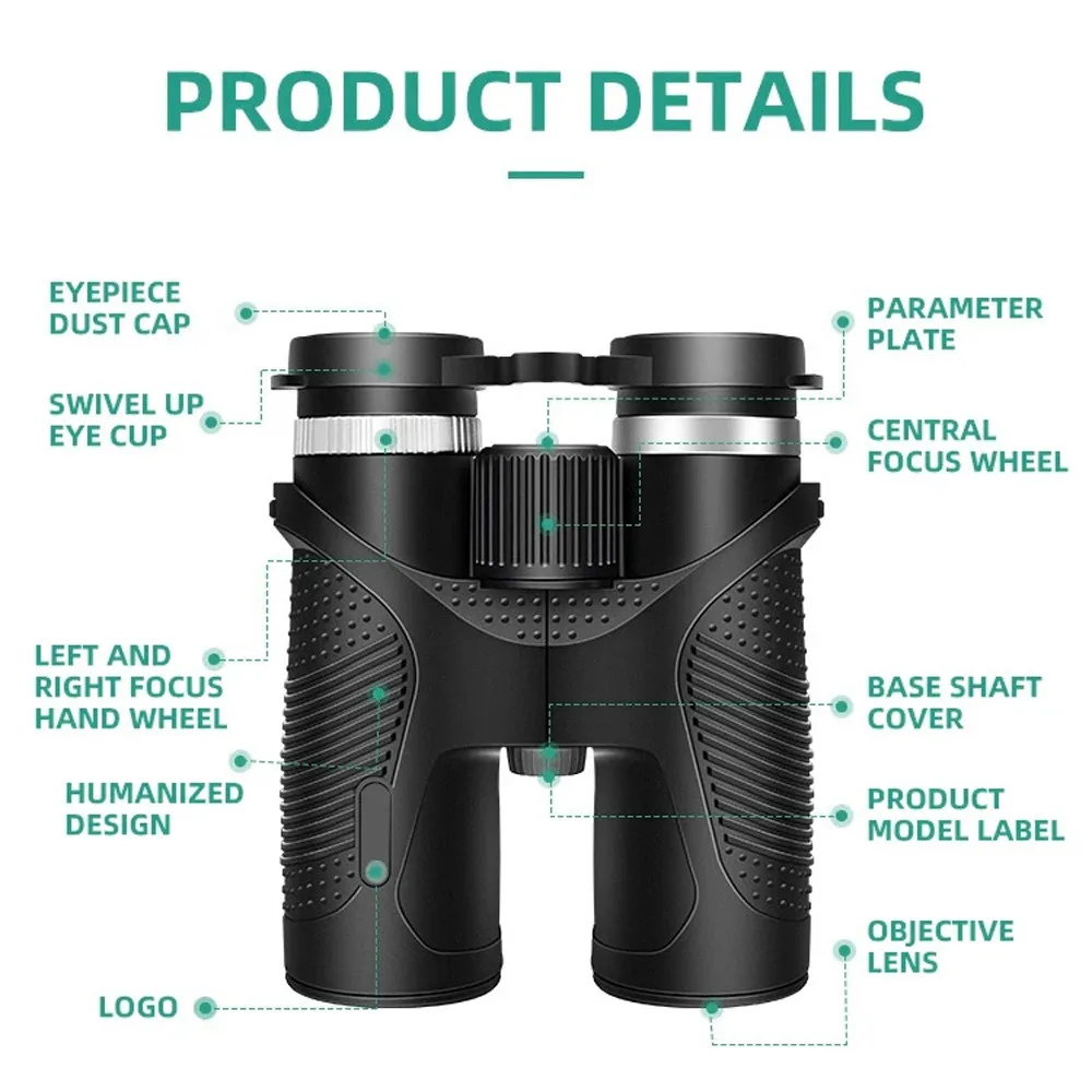 Binoculars 10x42 HD Hunting Birdwatching Binoculars High Magnification with BaK4 Prism Professional Birdwatching Hunting