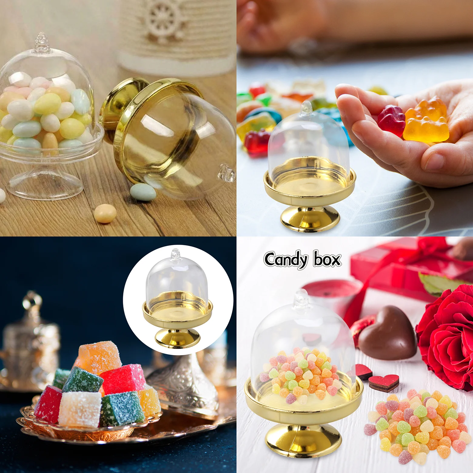 6/12pcs Plastic Candy Box wedding Gift Cake Dessert Macarone Box Guest Trays Evening Souvenirs Gift Transparent Medicine