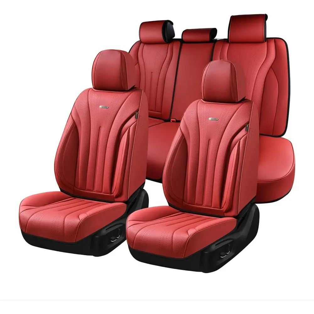 Universal Red Waterproof Seat Covers for Cars, Sedans, SUVs, and Trucks
