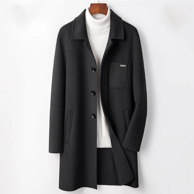 

Men's Autumn and Winter New Double Breasted Long Fashionable Coat Jacket