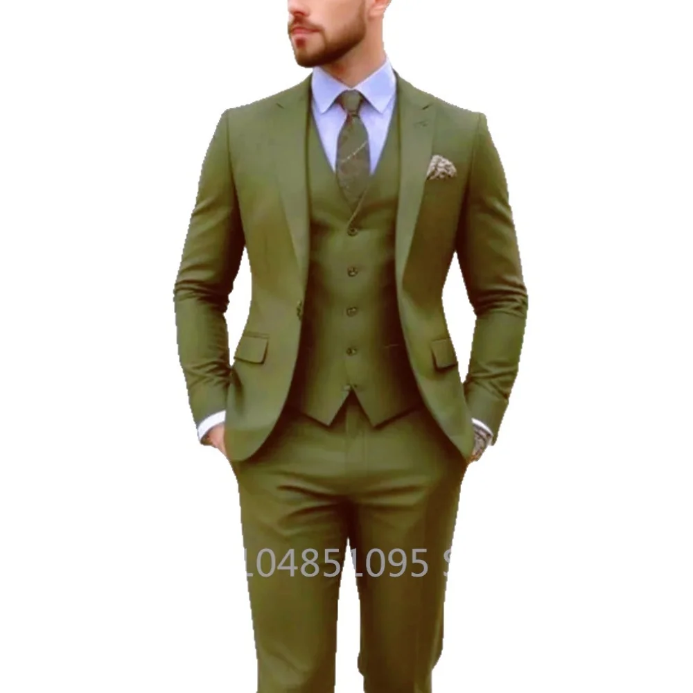 الرجال 3 قطعة سليم صالح سهرة الدعاوى الأعمال حفل زفاف أنيقة السترة سترة فستان أطفال مع سروال داخلي بلون العصرية ملابس للرجال