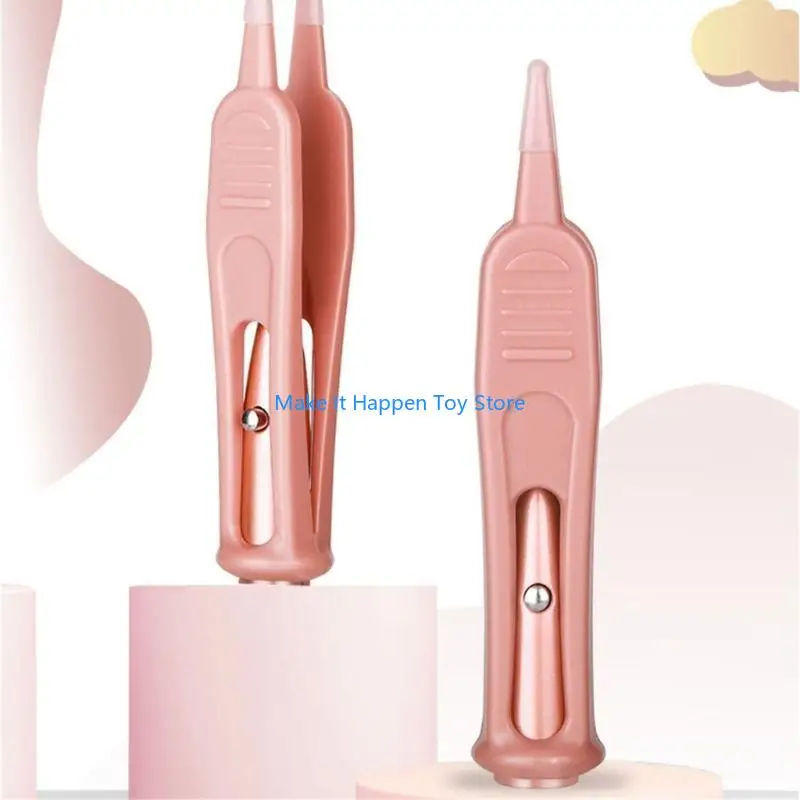 

28EC Baby Nasal Cleaning Too Infant Tool with Visible Light Flashlight Forceps Plastic Clip Dirt Clip with Lighted Tip Gift