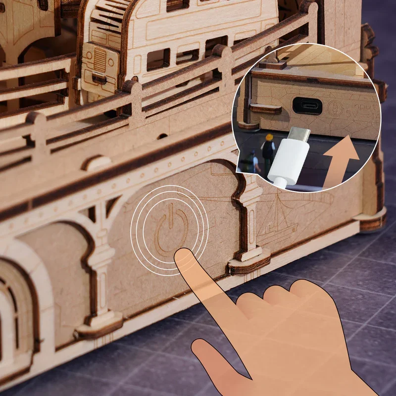 3D Wooden Marble Run Puzzle - London City Model Kit 4