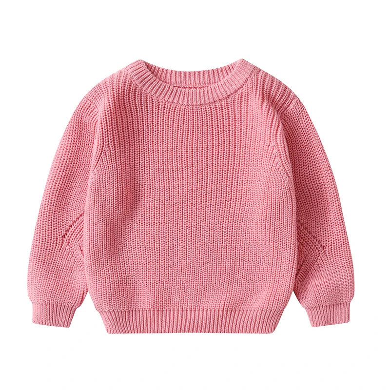 Kids Baby Boys Girls Long Sleeve Pure Color Sweaters Autumn Winter Baby Boy Girl Knit Children\'s Sweaters