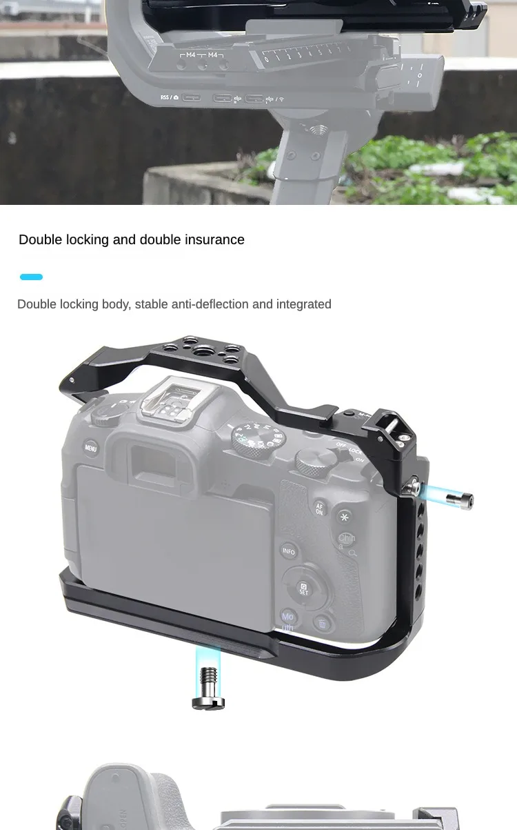 Für Canon EOS R8 DSLR Kamera Käfig Rig Top Griff Grip Kalten Schuh Montieren 3/8 "1/4" ARRI Stativ video Schutz Gehäuse Fall – Detail 12