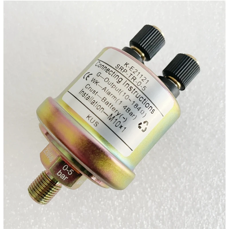 KUS Auto 0-75Psi Oliedrukmeters 52mm 0-5Bar Toont Oliedruk 10-184ohm Ingangssignaal Rode of Gele Achtergrondverlichting