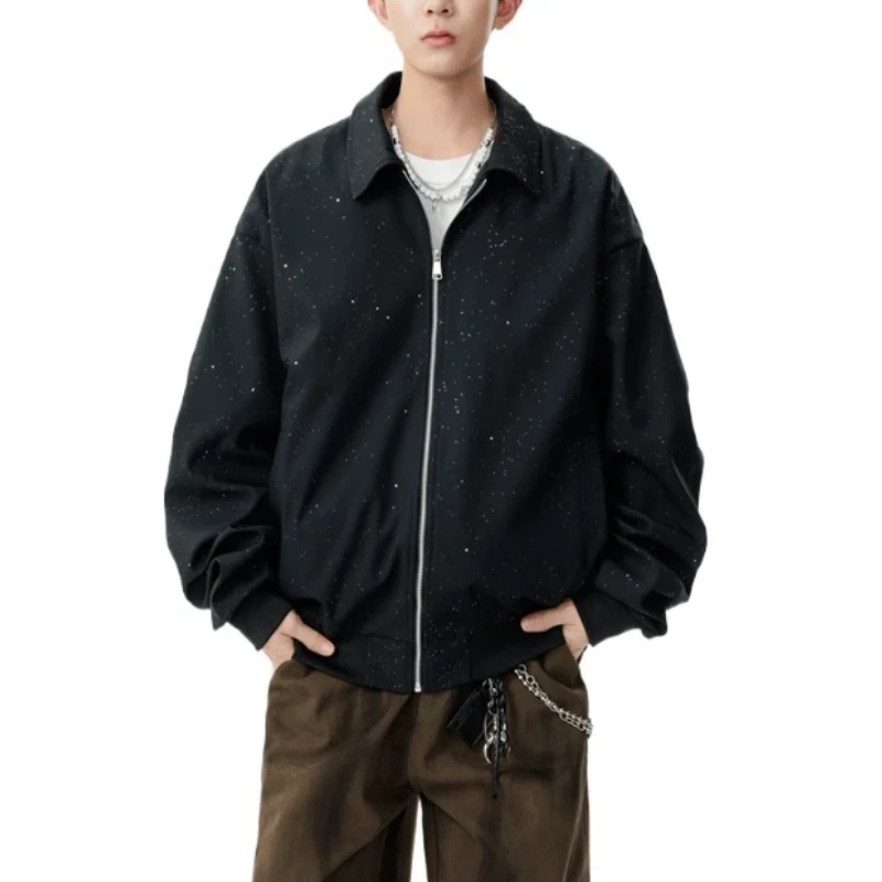 

Streetwear Star Print Coats Men Lightweight Windbreaker Spring Fall Casual Jackets for Men Outdoor Men's Bomber Jacket Man Coats