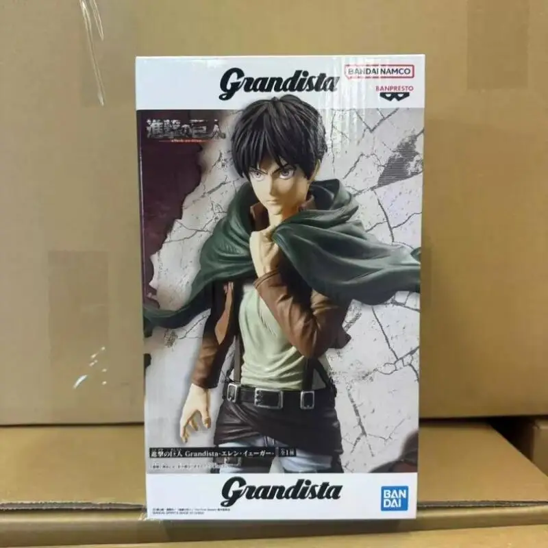 

Original In Stock Authentic Bandai Banpresto Attack On Titan Levi Ackerman Eren Yeager Grandista Anime Action Figures Model 28Cm