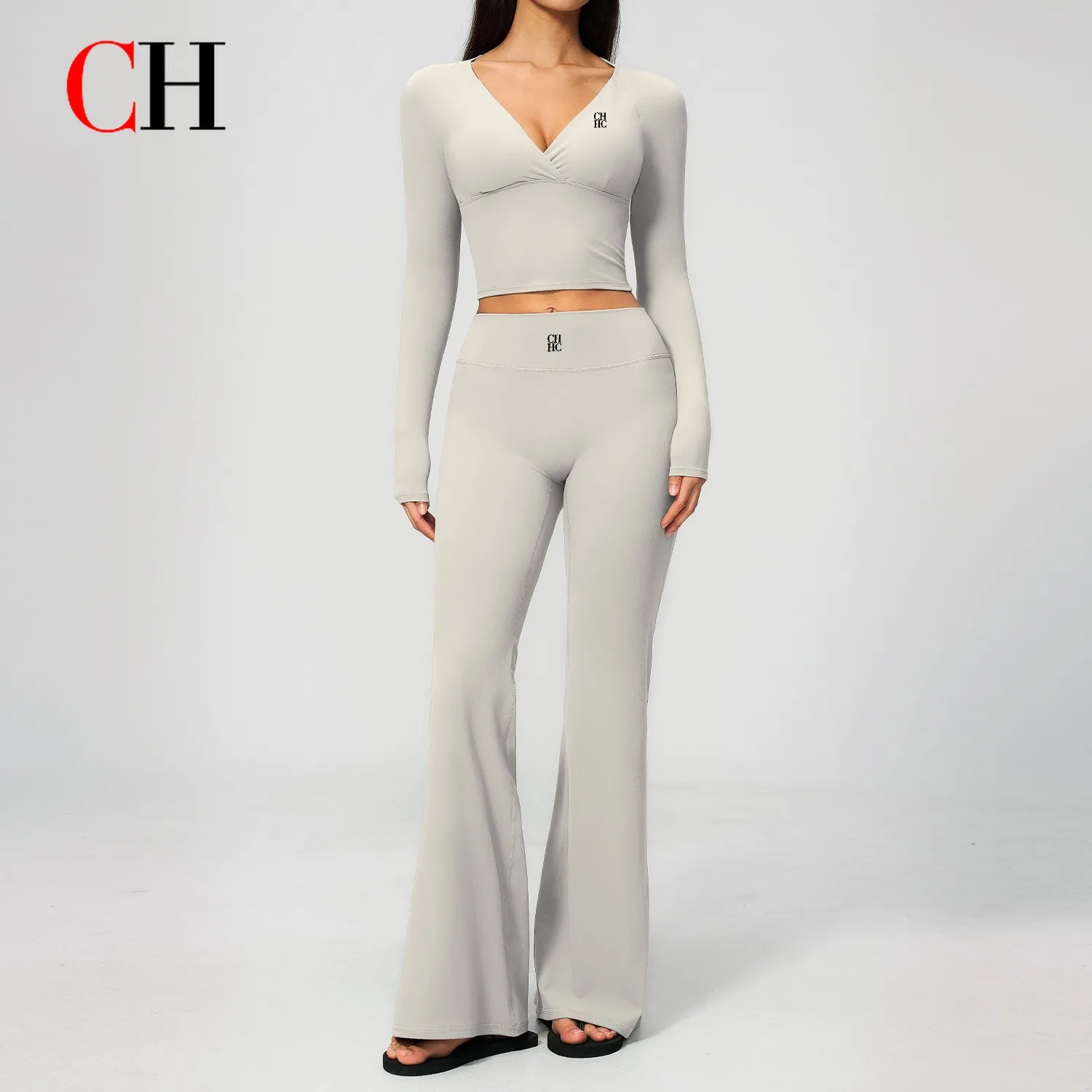 CH New Cream-style Yoga Set Women's Quick-dry Fitness Wear Outdoor Casual Running High-waisted Sportswear Set