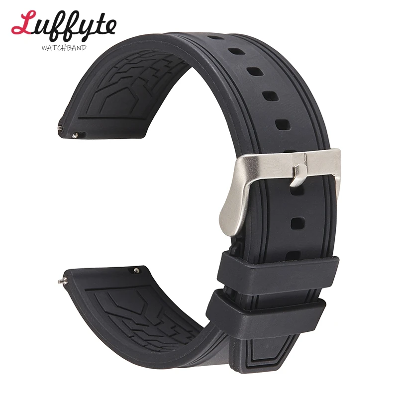 Silicone Watch Band 20mm 22mm 24mm Quick Release Rubber Watches Strap for Men Women Waterproof Replacement Watchband