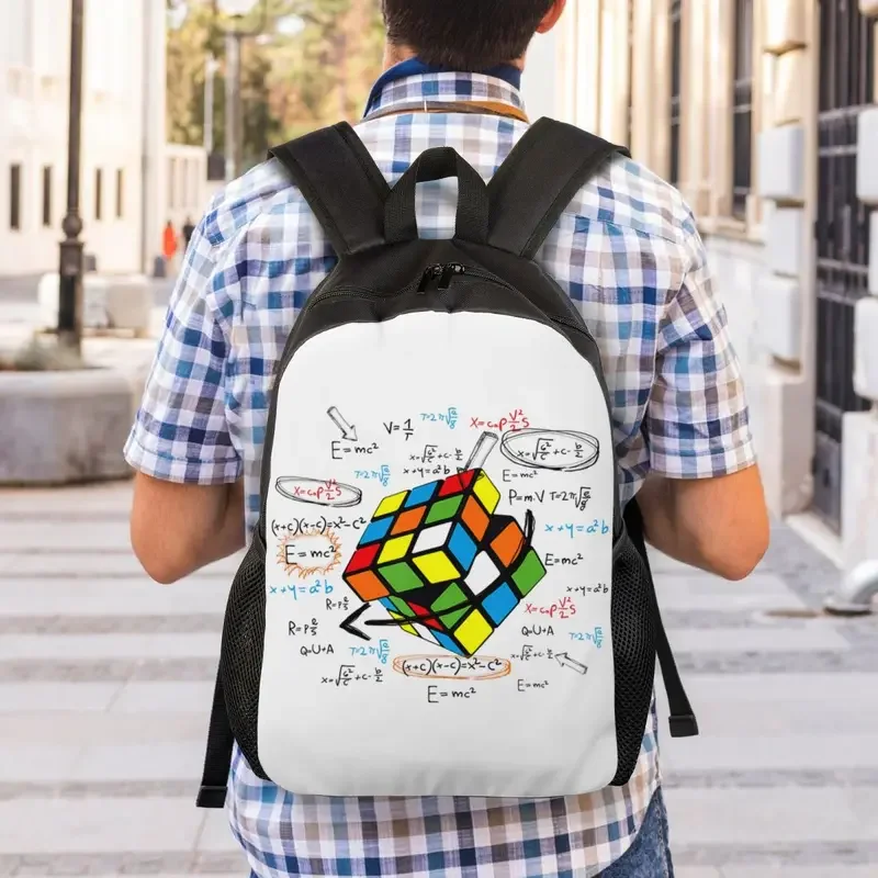 Custom Math Rubix Rubixs Cube Viagem Mochila, Escola Laptop Bookbag, estudante universitário, homens e mulheres