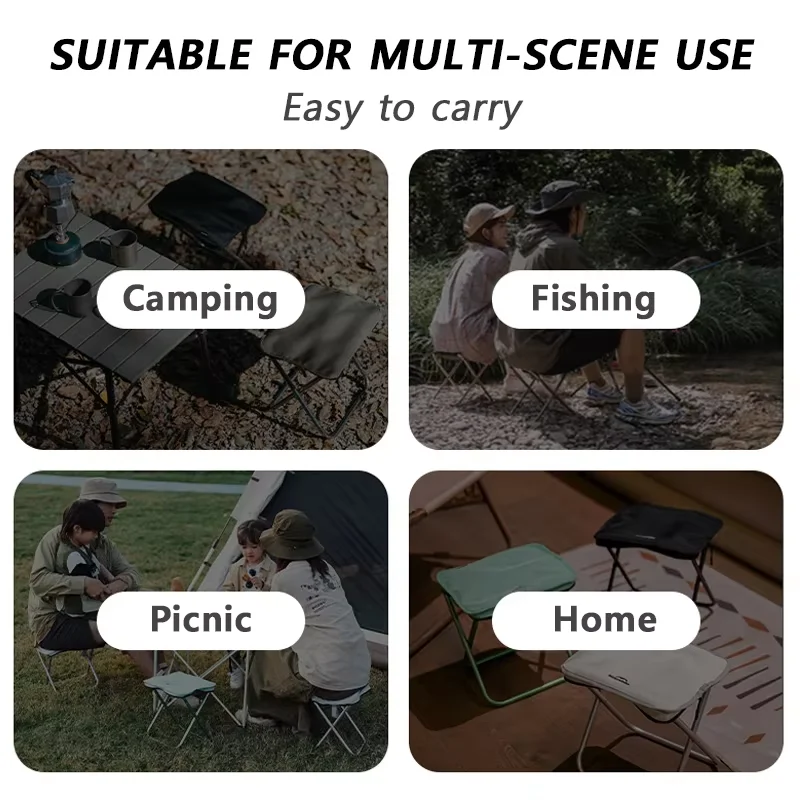 Naturehike Lightweight Outdoor Compact Portable Aluminium Alloy Folding Fishing Stool Collapsible Camping Seats Hiking Stool