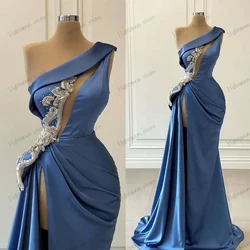 Classic Evening Dresses Satin Prom Dress One Shoulder Sheath Mermaid Sexy Robes For Formal Party Vestidos De Gala Customized