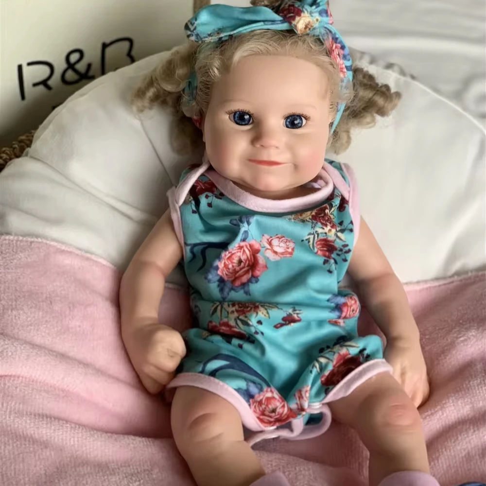 Platinum Silicone Baby Girl Doll Realistic Reborn Soft Silicone April Dolls With Hand-rooted Mohair Birthday Gift