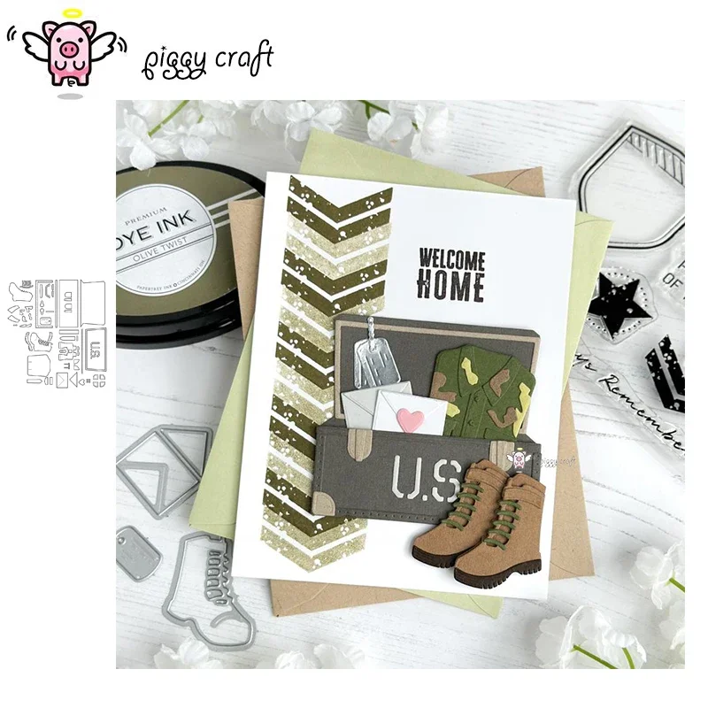 Piggy Craft metal cutting dies cut die mold Luggage soldier costume Scrapbook paper craft knife mould blade punch stencils dies