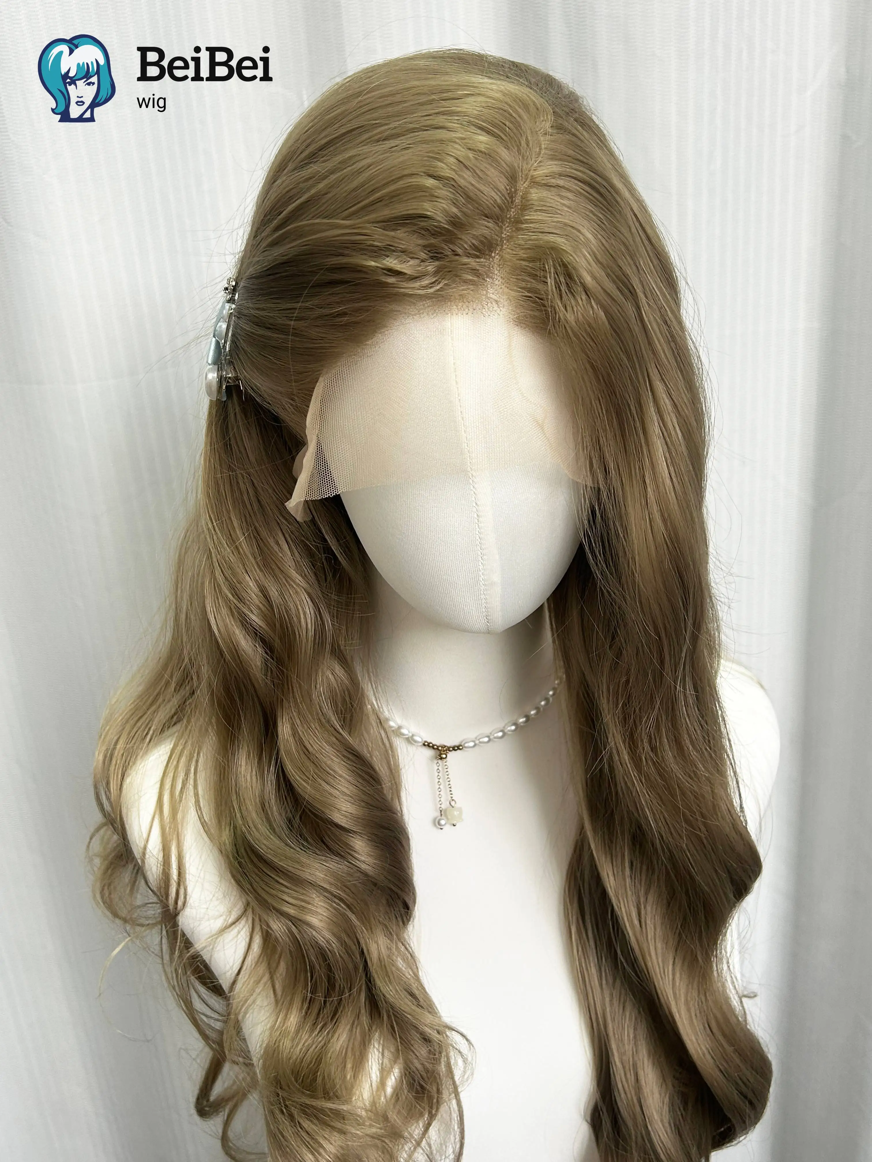 Long Curly Wavy Brown Wig for Girls 13x4 Brown Lace Front Wig 26 Inch Synthetic Wigs with Heat Resistant Fibers for Daily Use