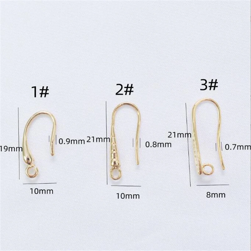 New 14K Gold Plated Brass Hypoallergenic Waterdrop Leaves Earring Hooks For DIY Earring Jewelry Making Ear Wire Hook Accessories