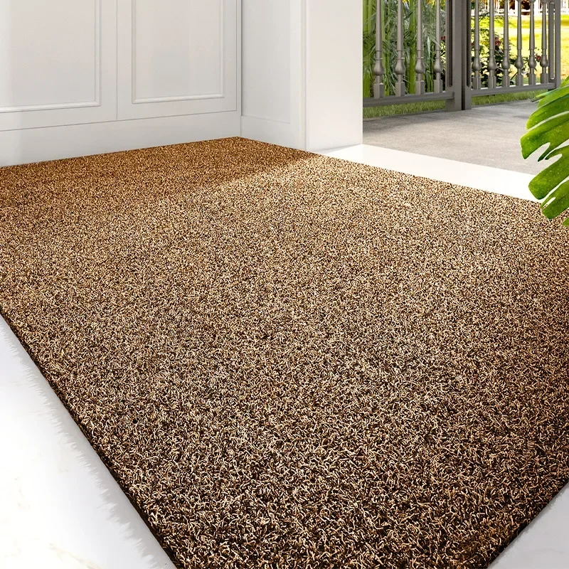 European Style Household Entrance Mat Luxury Wear-Resistant Sand Removal Doormat for Hotels High-Quality Solid Color Foot Rug