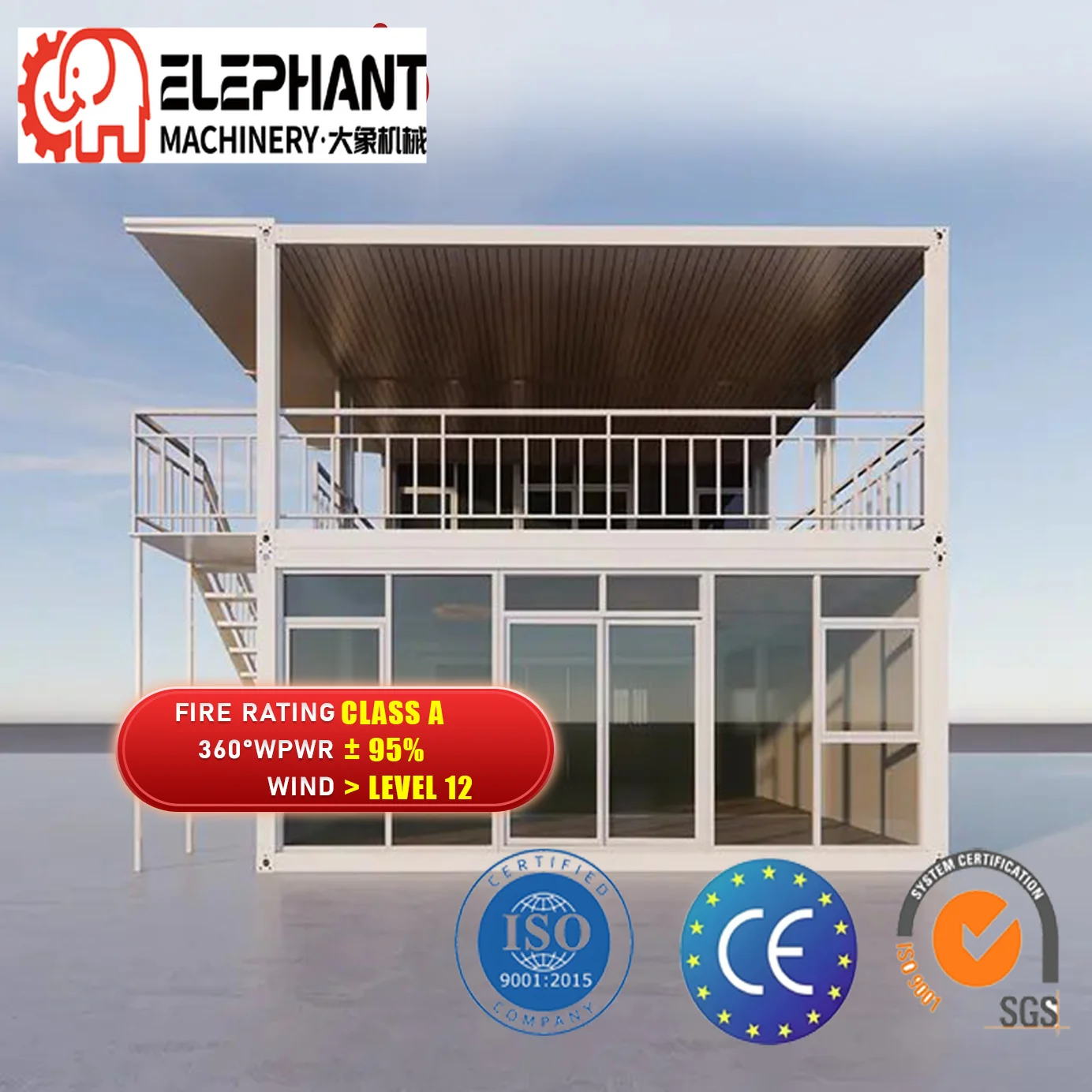 DX House Modular 2 Floor Container House Prefab Office Tiny Home Camping Portable Cabin Hotel Mall Eco Friendly Shipping