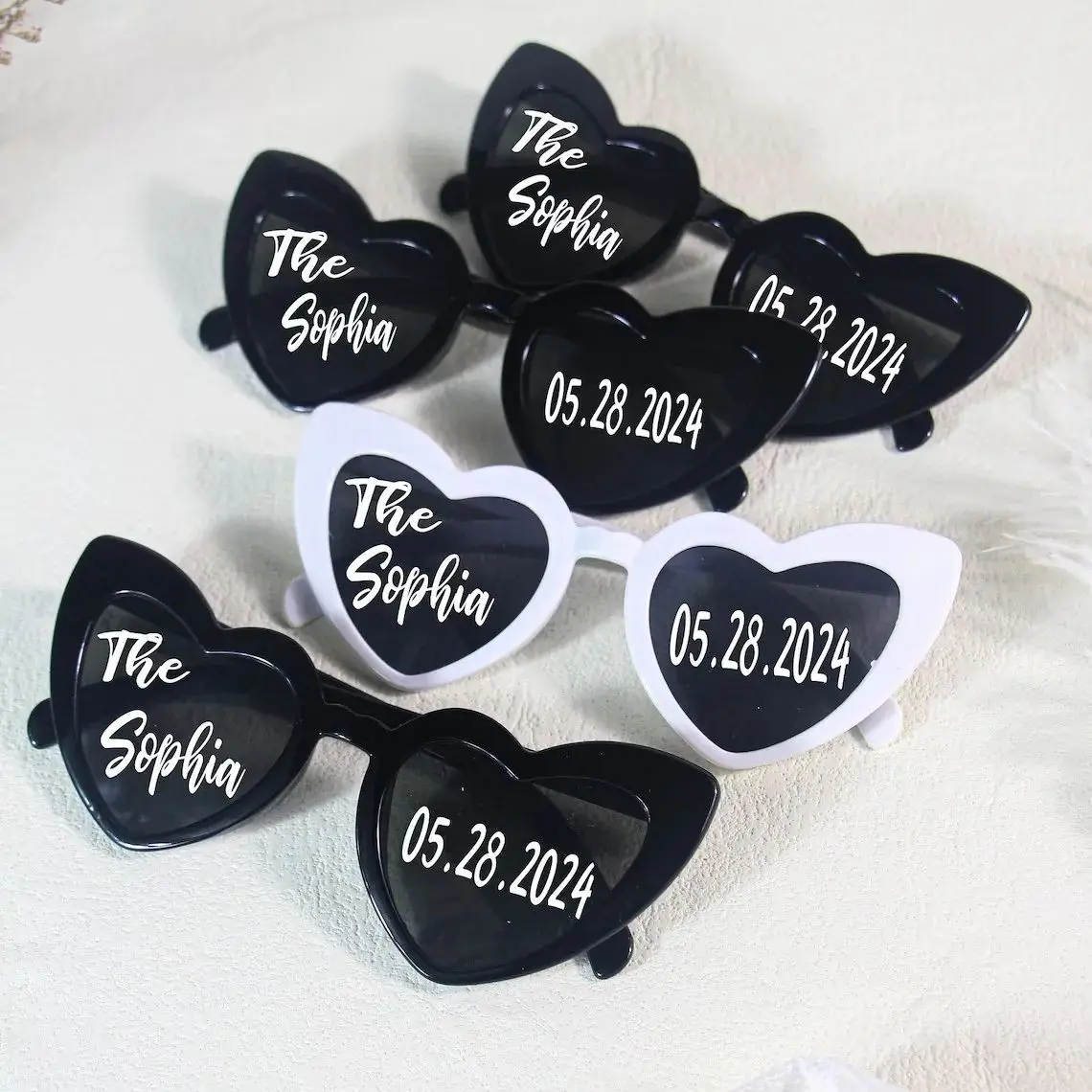 Custom heart shape Sunglasses,Funky glasses,Bridal Party Favors, Bachelorette Party,Bridesmaid gift