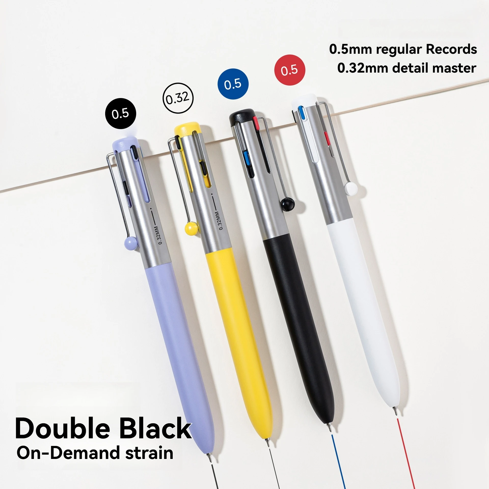 1PC Flash Memory Dual Black Coarse Fine Module Pen Press Noise Reduction One Pen Multi Color Pen CS Dual Bead Speed Dry Brushing